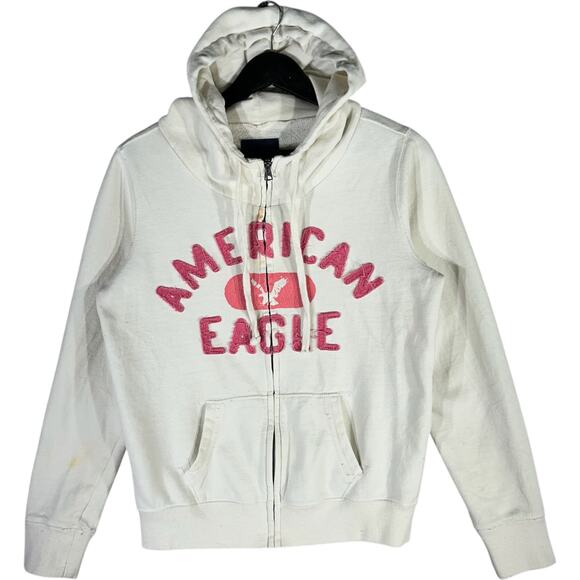 Women's American Eagle Spellout Full Zip Hoodie - Picture 1 of 9